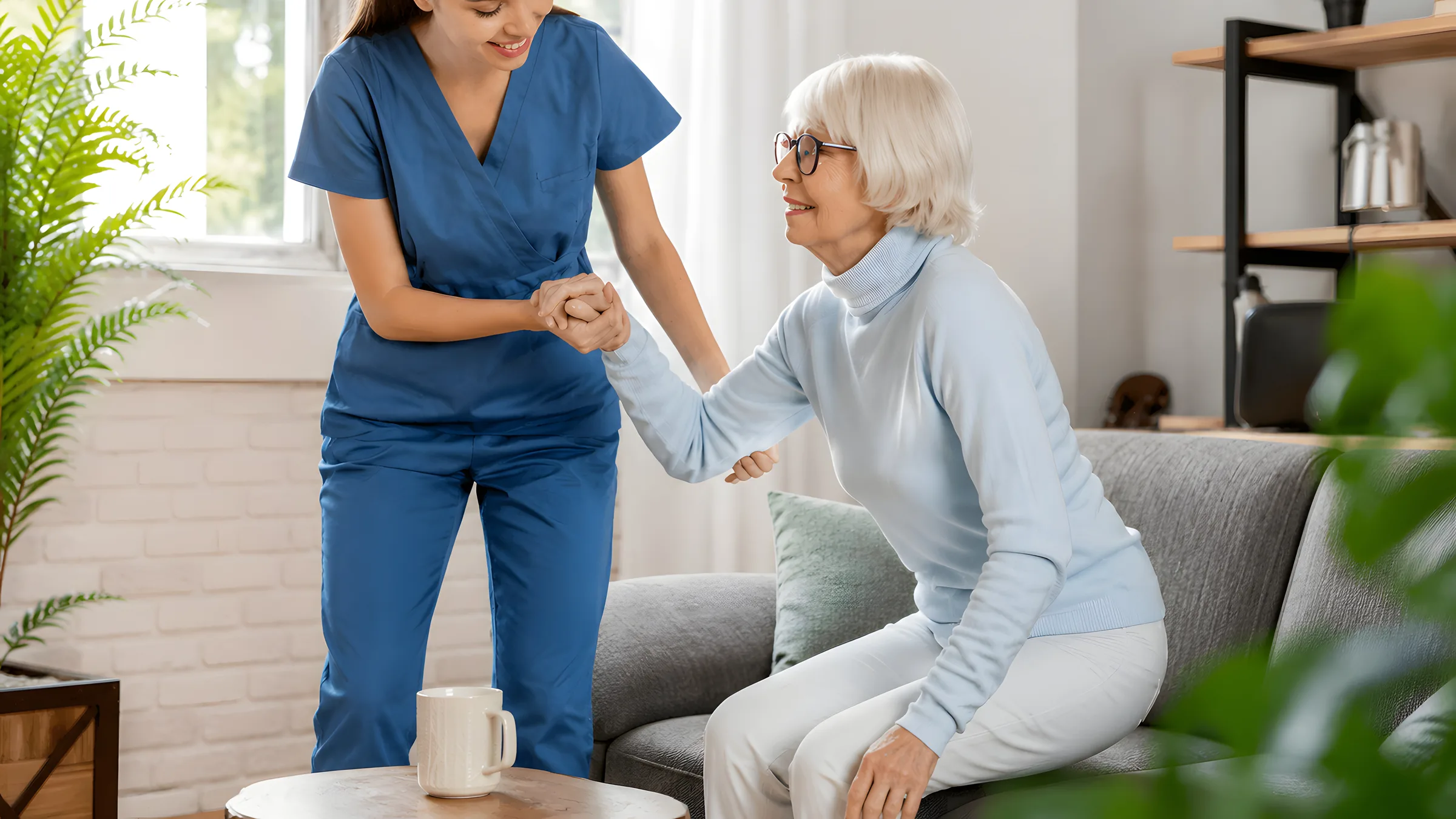 Atendimento domiciliar de home care em andamento